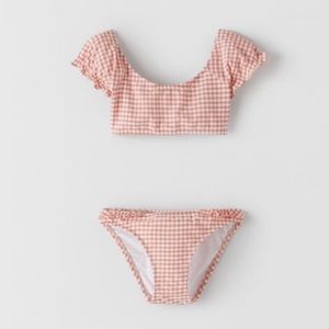 NWT ZARA GIRLS TEXTURED GINGHAM BIKINI 13-14 YEARS